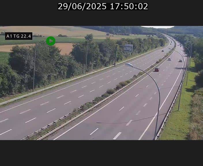 Traffic live webcam Luxembourg Flaxweiler - A1 direction Luxembourg - BK 22.4