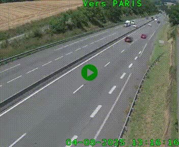 Caméra routière sur l'autoroute A20 à Saint-Hilaire-Bonneval, au sud de Limoges. Vue orientée vers Paris