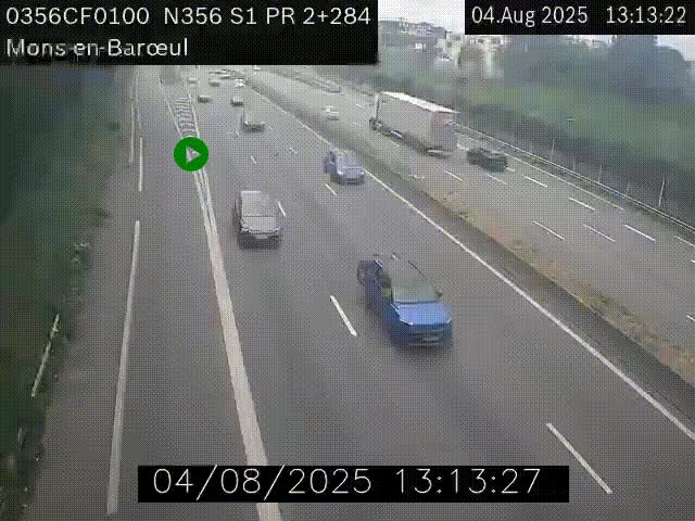 Webcam à l'entrée de Lille en direction du périphérique, à proximité de Mons-en-Baroeul sur la N356