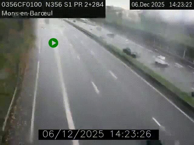 Webcam à l'entrée de Lille en direction du périphérique, à proximité de Mons-en-Baroeul sur la N356