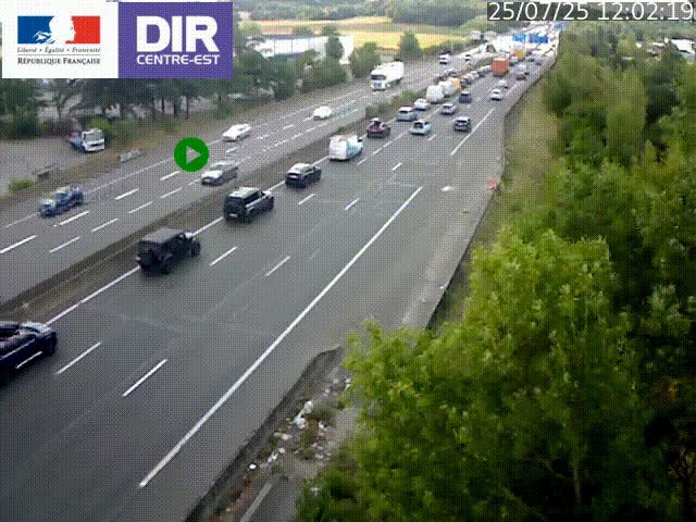 Caméra de circulation à Saint-Priest à la jonction entre l'A43 et l'A46 en direction de Marseille