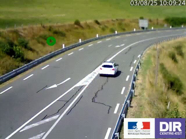 Webcam sur le col Pin Bouchain, vue orientée vers Roanne, en provenance de Lyon sur la nationale 7 (N7)