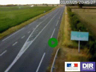 Webcam routière sur la RN7 à hauteur de Toulon-sur-Allier, entre Moulins et Vichy