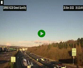 Webcam routière sur N338 à hauteur de Grand-Quevilly en périphérie de Rouen. Vue orientée vers Rouen
