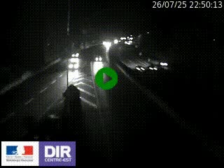 Caméra autoroute sur A6 - Valvert, près de Lyon, en direction de Paris, à hauteur de la sortie 36 Porte du Valvert