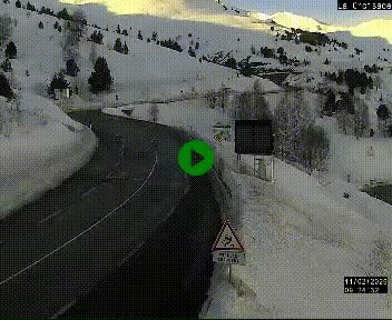 Webcam au carrefour de la croisade, à la jonction entre la N22 et la N320, avant le poste de douane franco-andorrane. Webcam à 1790 mètres d'altitude