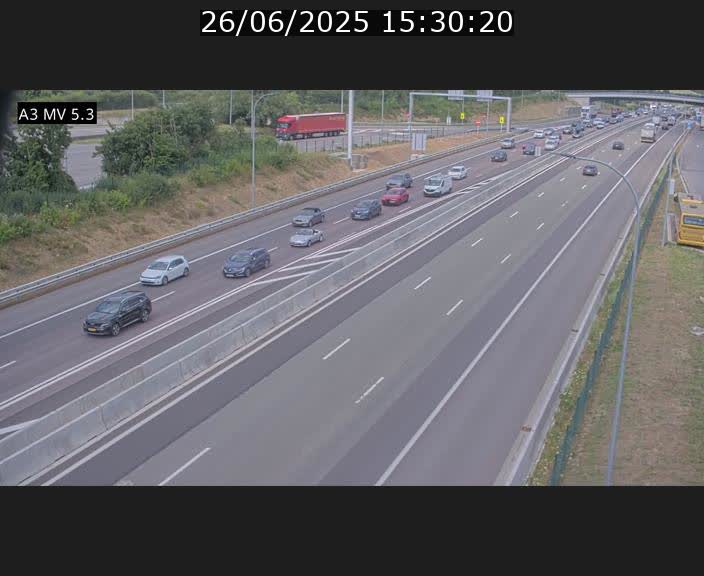 Webcam à l'Aire de Berchem au Luxembourg sur l'A3. Vue orientée vers la France