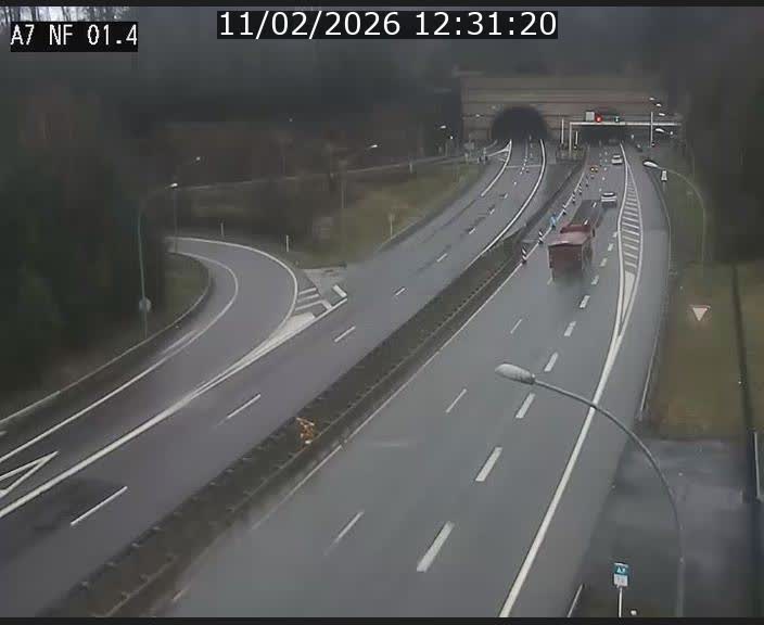 Caméra autoroute Luxembourg A7 - Echangeur Waldhaff - direction Tunnel Stafelter