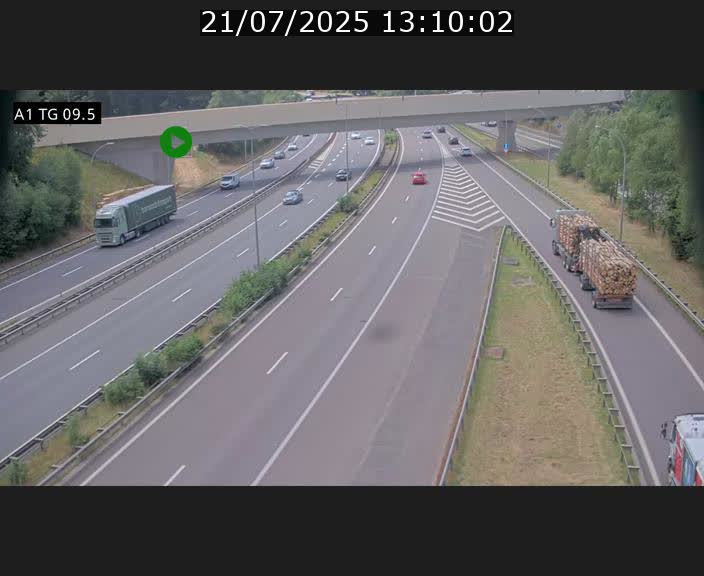 Traffic live webcam Luxembourg Jonction Grünewald - A1 direction Luxembourg-ville - BK 9.5