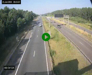 Webcam autoroute A63 en périphérie de Bordeaux au sud-est de la ville, en provenance du bassin d'Arcachon. Vue orientée vers Bordeaux