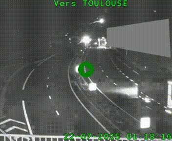 Caméra routière sur l'autoroute A20 à Noailles, en périphérie de Brive-la-Gaillarde. Vue orientée vers Toulouse