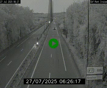Webcam sur la N165 après le Pont de l'Iroise, à l'entrée de Brest