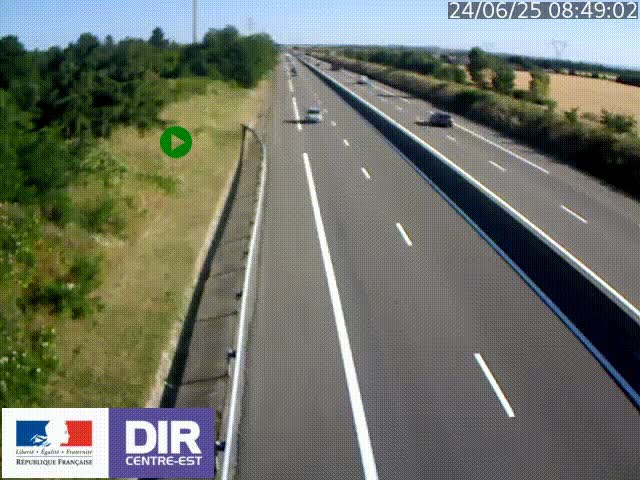 Webcam sur le contournement de Valence, sur la Nationale 7, à la jonction avec la N532, caméra orientée vers Grenoble