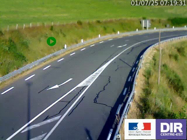 Webcam sur le col Pin Bouchain, vue orientée vers Roanne, en provenance de Lyon sur la nationale 7 (N7)