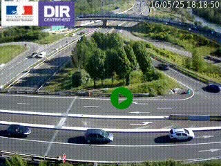 Webcam traffic à Grenoble-sud sur l'autoroute A480. Vue orientée vers l'entrée et la sortie de Grenoble