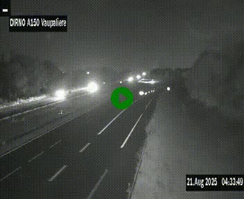 Webcam autoroute A150 à hauteur de La Vaupalière en périphérie de Rouen. Vue orientée vers Rouen