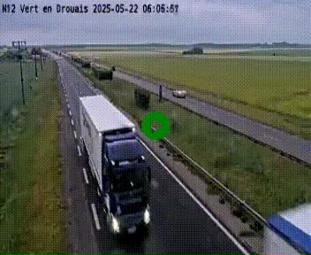 Webcam à hauteur de Vert-en-Drouais sur la N12, en périphérie de Dreux. Vue orientée vers Alençon