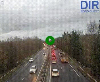 Webcam sur le périphérique de Caen (N814) à l'est de la ville, à Mondeville hauteur de la sortie 2, Presqu'île-Rives de l'Orne, au bout de l'autoroute A13