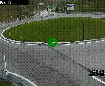 Webcam sur la N22 au niveau du poste frontière entre la France et Andorre à proximité de Pas de la Case à plus de 2000 mètres d'altitude