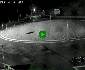 Webcam sur la N22 au niveau du poste frontière entre la France et Andorre à proximité de Pas de la Case à plus de 2000 mètres d'altitude