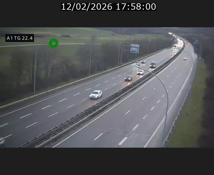 Traffic live webcam Luxembourg Flaxweiler - A1 direction Luxembourg - BK 22.4