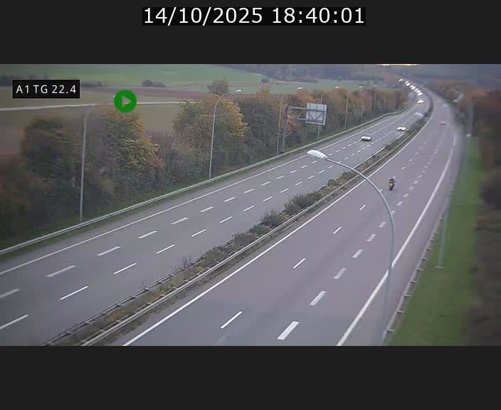 Traffic live webcam Luxembourg Flaxweiler - A1 direction Luxembourg - BK 22.4