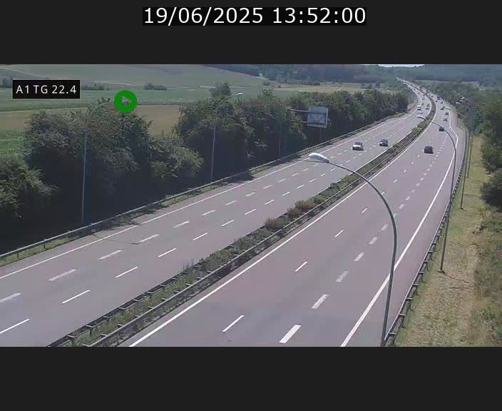 Traffic live webcam Luxembourg Flaxweiler - A1 direction Luxembourg - BK 22.4