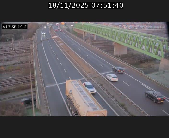Traffic live webcam Luxembourg Croix de Bettembourg - A13 direction Esch-sur-Alzette - BK 19.8