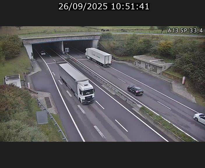 Webcam trafic sur A13 à hauteur d'Altwies en direction de Mondorf-les-bains et en provenance de l'Allemagne