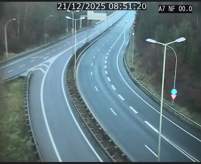 Caméra autoroute Luxembourg A7 - Echangeur A1/A7 Grünewald direction Tunnel Stafelter