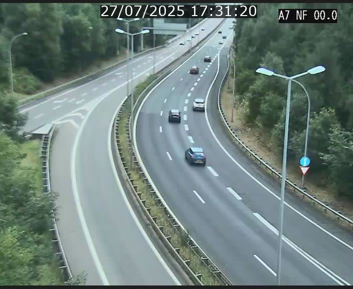 Caméra autoroute Luxembourg A7 - Echangeur A1/A7 Grünewald direction Tunnel Stafelter