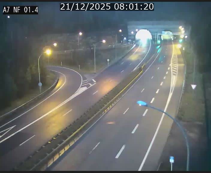 Caméra autoroute Luxembourg A7 - Echangeur Waldhaff - direction Tunnel Stafelter
