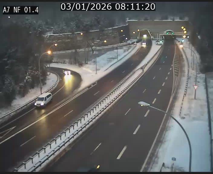 Caméra autoroute Luxembourg A7 - Echangeur Waldhaff - direction Tunnel Stafelter