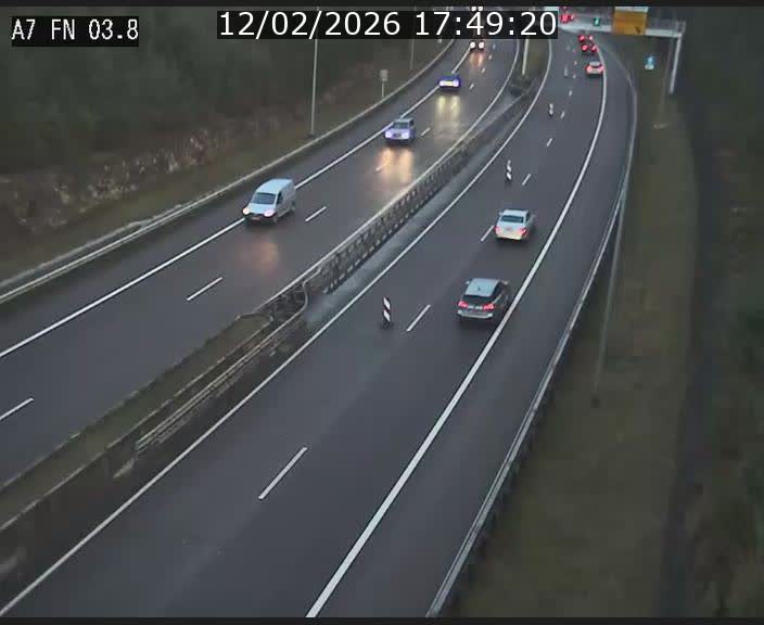 Caméra autoroute Luxembourg A7 - Passage à gibier Rëngelbour - direction Tunnel Stafelter