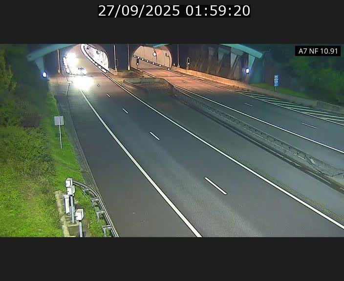 Caméra trafic Luxembourg - A7, Tunnel Gousselerbierg, entrée sud, direction Mersch