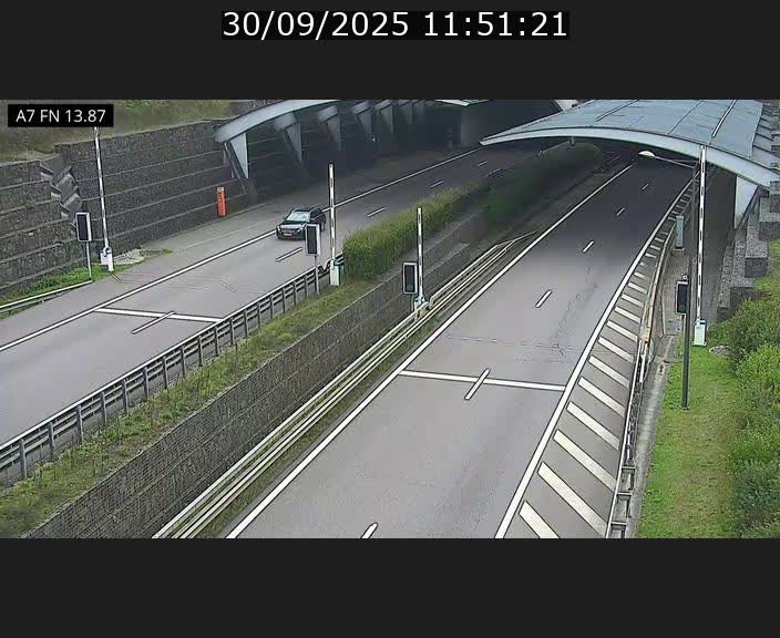 Caméra trafic Luxembourg - A7, Tunnel Gousselerbierg, entrée nord, direction Lorentzweiler