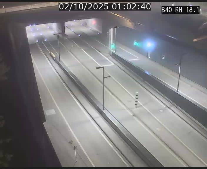 Webcam sur la route de contournement d'Esch-Belval avant le tunnel Central Gate au niveau de la porte de France et du radar fixe