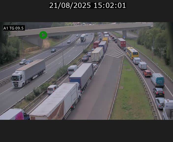 Traffic live webcam Luxembourg Jonction Grünewald - A1 direction Luxembourg-ville - BK 9.5