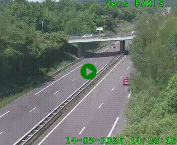 Caméra routière sur l'autoroute A20 au nord de Limoges, à la jonction avec la N520. Vue orientée vers Paris