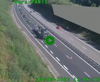 Caméra routière sur l'autoroute A20 à Saint-Pardoux-l'Ortigier, à la jonction avec l'A89. Vue orientée vers Paris