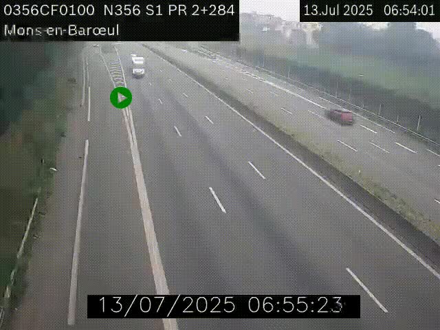 Webcam à l'entrée de Lille en direction du périphérique, à proximité de Mons-en-Baroeul sur la N356