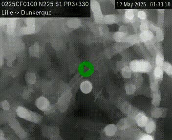 Webcam autoroute A25 (N225) à hauteur de Bergues (Bierne). Vue orientée vers Dunkerque.