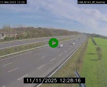 Webcam sur la N165 à hauteur de Savenay, au nord-ouest de Nantes en direction de la Bretagne