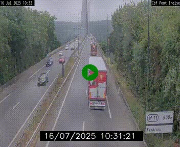 Webcam sur la N165 après le Pont de l'Iroise, à l'entrée de Brest