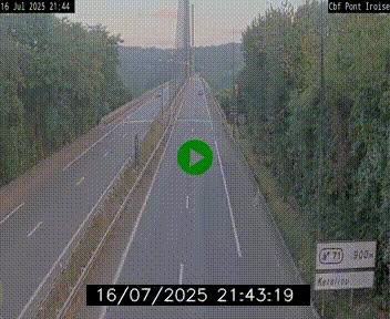 Webcam sur la N165 après le Pont de l'Iroise, à l'entrée de Brest