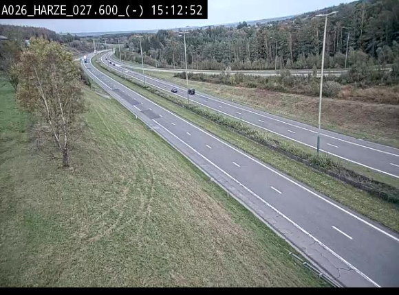 Webcam E25/A26 à Aywalle, à hauteur de la sortie Harzé. Vue orientée vers liège