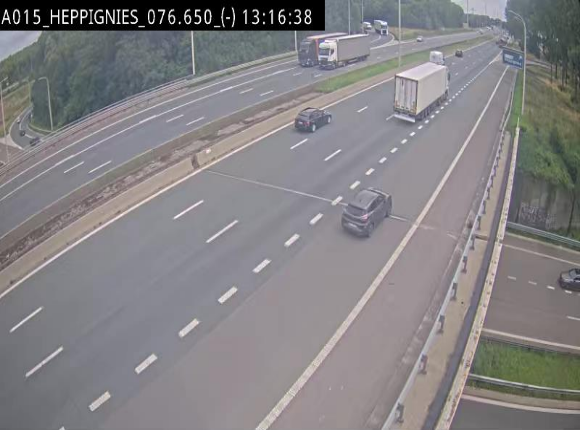 Webcam autoroute Belgique - Heppignies - E42 direction Namur - BK 76.4