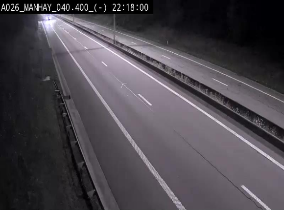 Webcam autoroute A26/E25 à hauteur de Manhay, après la jonction avec la N651 en direction de Liège - BK 40.4