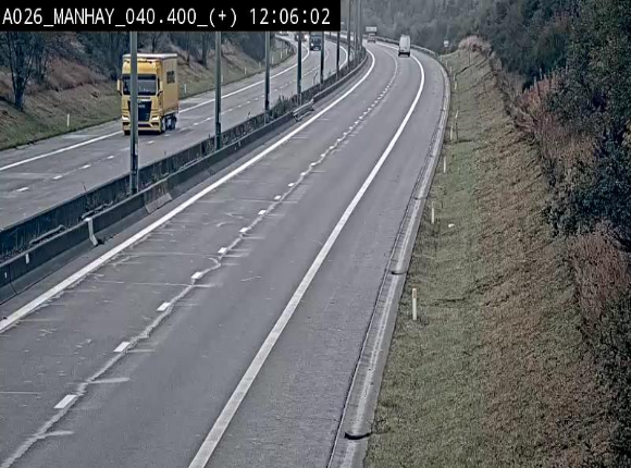 Webcam autoroute A26/E25 à hauteur de Manhay, avant la jonction avec la N651 en direction de Luxembourg - BK 40.4