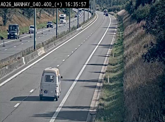 Webcam autoroute A26/E25 à hauteur de Manhay, avant la jonction avec la N651 en direction de Luxembourg - BK 40.4